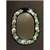 Image 1 : Handmade painted ceramic oval mirror - approx. 21" high