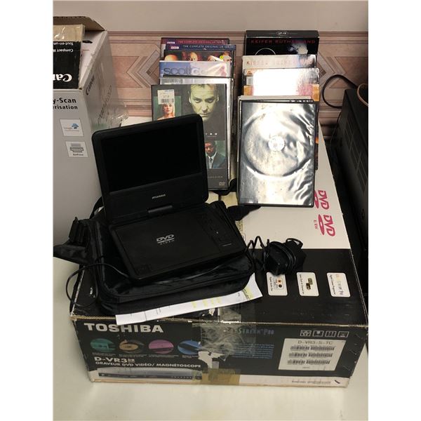 DVD set - includes Toshiba D-VR3/Sylvania 7" swivel screen portable player/misc. DVD