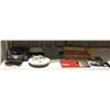 Image 1 : Shelf contents - includes Schauer 6amp automatic battery charger/Black & Decker single speed jigsaw/