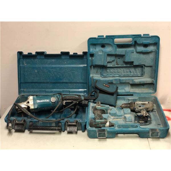 Group of 3 Makita Hand tools - includes Angle Grinder & 2 hand drillsÊ