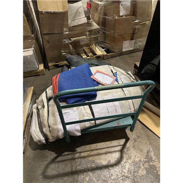 Metal rolling cart with cloth panel cover