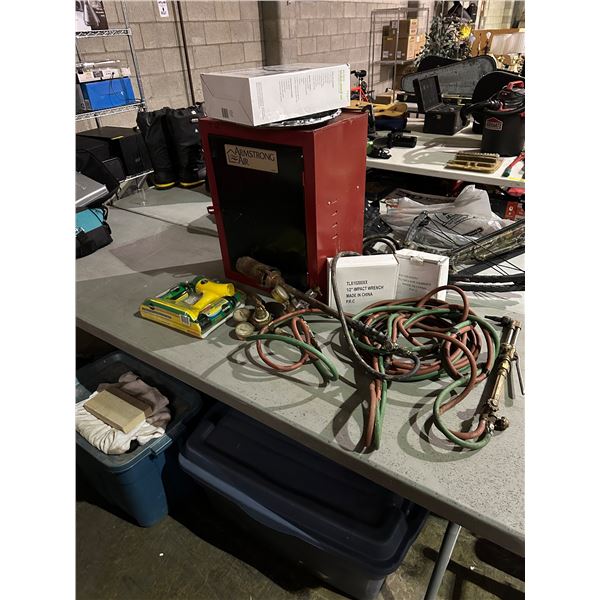 Group lot of misc items including - liquafeed plant feeding starter kit, serving tray, kitchen utens