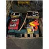 Image 1 : Group of misc items including - approx. 20 batteries, safety vest, everstar sports motor, 1 HP ball 