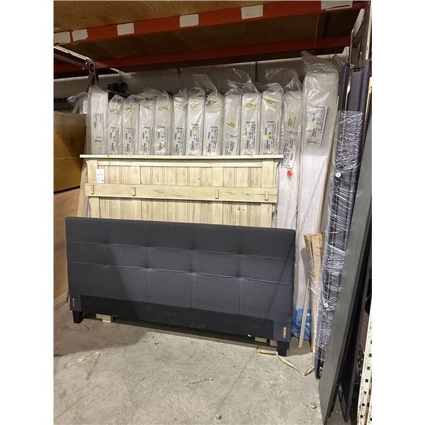 Group of misc items including - shelving, approx. 14 mattresses, headboards, large mirrors, etc...