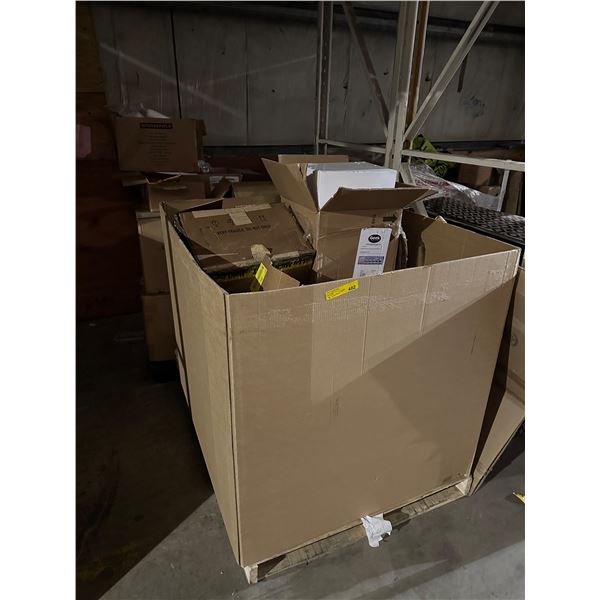 Group of misc items including - approx. 6 tables, car console cover, drill bits, etc...