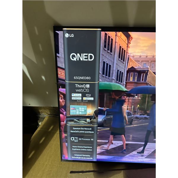 QNED 65in TV Thin Q AI model - 65QNED80 (tested - working, little discoloration on the bottom)