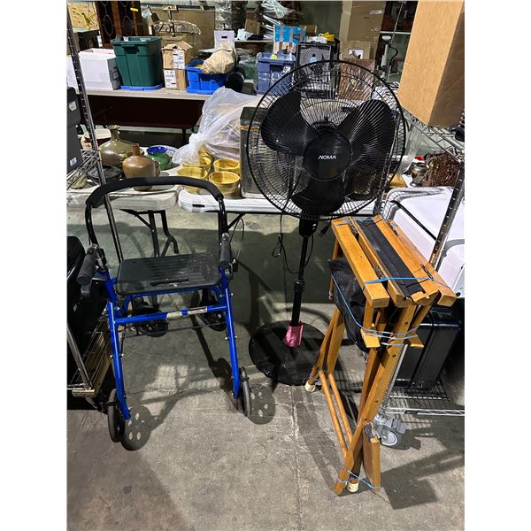 Group of Noma fan & rolling walker