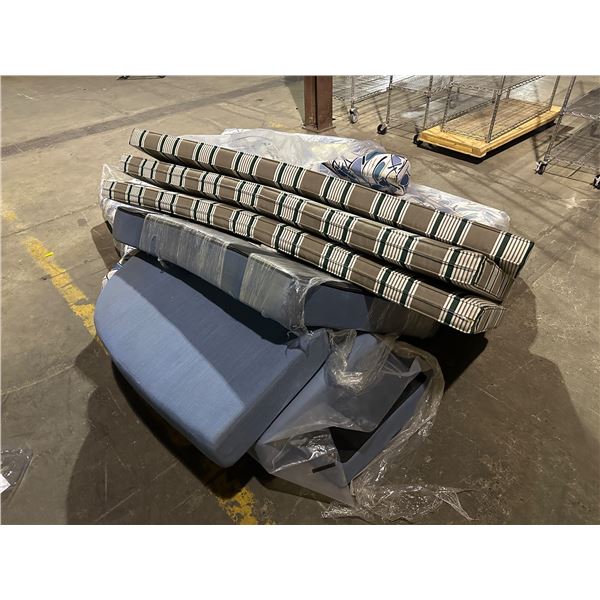 Large lot of outdoor cushions