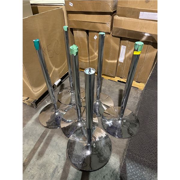 Group of 6 metal poles