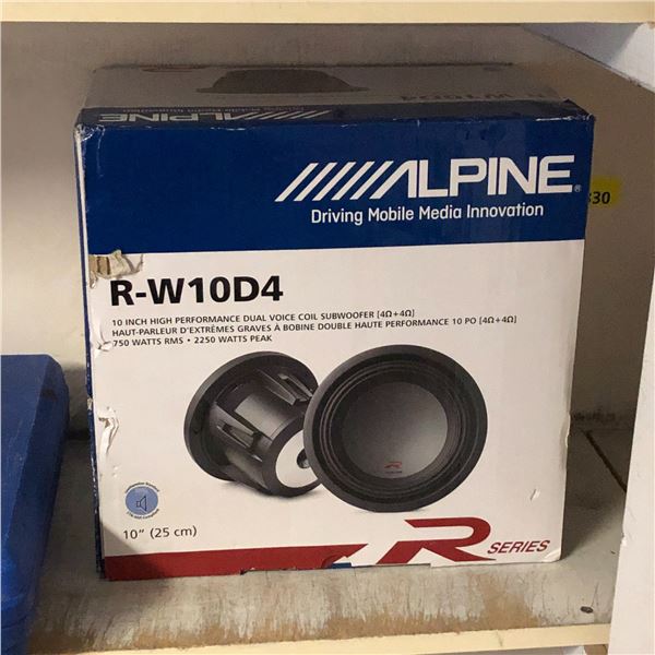NEW Alpine - R-Series 10" subwoofer with dual 4-ohm voice coils - model R-W10D4