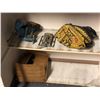 Image 1 : Group of assorted items - includes bench vice / baseball gloves / drill press vice etc