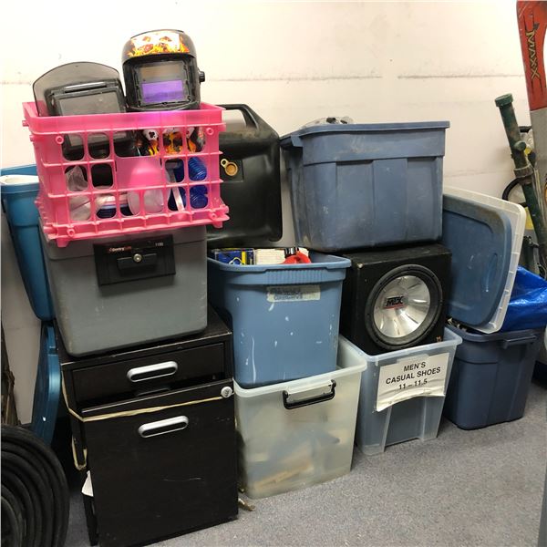 Group of assorted misc items - includes MTX audio speakers / New starter WPS / welding helmets / jer