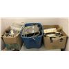 Image 1 : Group of assorted items - includes OSB plywood circular saw blades / Altec speakers industrial light
