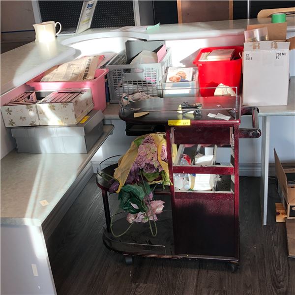 Large group of misc - includes Puma shoes / magazines / VHS tapes / CDs / rolling carts & etc