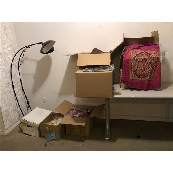 Group of misc. boxes - includes NEW Lucky Brand shirts/movie set dec decoration candles/props books/
