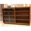 Image 2 : Group of 3 storage furnitures - includes 2 metal shelves (approx. 4ft x 18" x 97") /1 wooden book ca