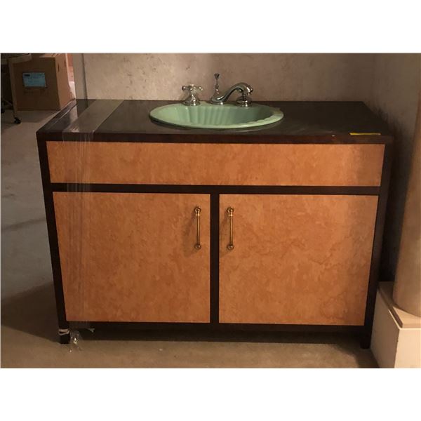 Vintage bathroom vanity cabinet - approx. 47 1/2" x 22" x 34"