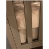 Image 2 : Modern grey baby crib w/ new mattress (plastic bag) - approx. 55" x 29 1/2" x 34"