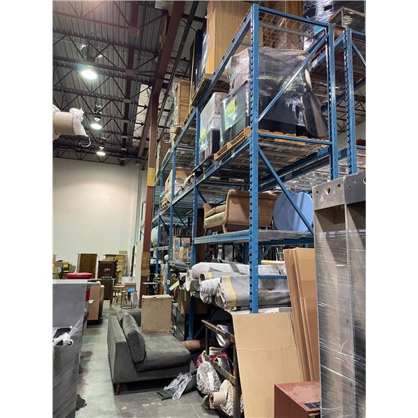 Warehouse pallet racking - 7 vertical uprights(15' x 3') & 35 horizontal beams (8')