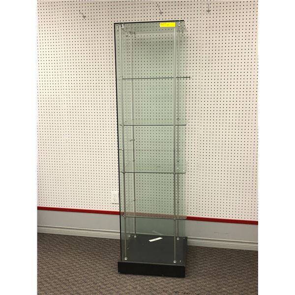 6ft glass display case w/ 4 fixed height shelves - approx. 18 1/2" x 18 1/2" x 6ft (retail price $59