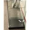 Image 2 : 6ft glass display case w/ 4 fixed height shelves - approx. 18 1/2" x 18 1/2" x 6ft (retail price $59
