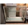Image 1 : Modern glass display cabinet w/ 2 glass shelves - approx. 42" x 20" x 38" (not tested)