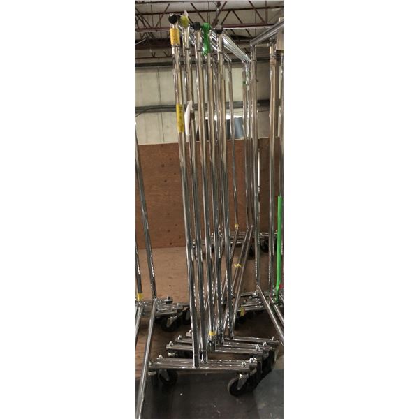 Group of 5 clothing racks - misc. sizes