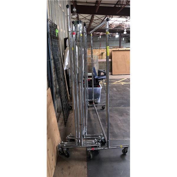 Group of 6 clothing racks - misc. sizes