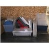 Image 1 : Large group of empty plastic bins w/lids - misc. sizes & colors