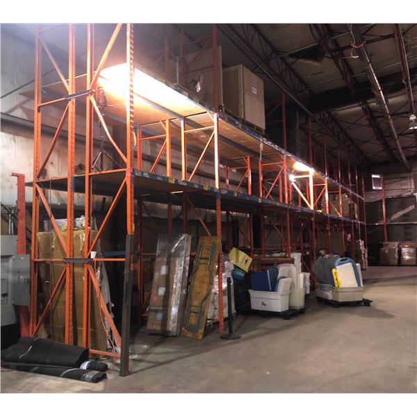 warehouse pallet racking - 18 vertical upright beams (15ft) & 32 horizontal beams (36")