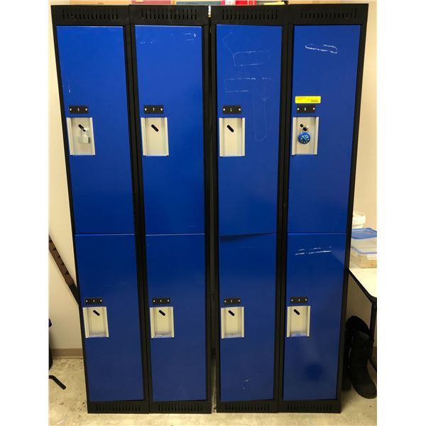 Group of 2 industrial lockers - approx 2ft W x 18" L x 6ft H
