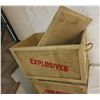 Image 2 : 2 boxes of proxy missiles/bombs & 3 wooden boxes labeled 'explosives'