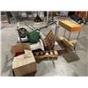 Image 1 : Pallet of misc items including - sinks, table, console table, turf builder, box of first aid items,