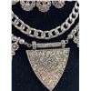 Image 2 : Ornate Silver Tone Necklace Self Adjustible Length, Original Patina