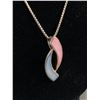 Image 2 : 925 Sterling Silver Chain Marked Metalsmith with 925 Sterling Silver Enamel Pendant. Original Patina