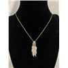 Image 1 : 925 Sterling Silver Chain 20" Length with 3 Sterling Silver Feather Pendants Ea Marked 925