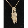 Image 2 : 925 Sterling Silver Chain 20" Length with 3 Sterling Silver Feather Pendants Ea Marked 925