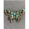 Image 1 : Large Vintage Enamel with Rhinestones Butterfly Brooch 3 " Wx 2"L