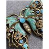 Image 2 : Large Vintage Enamel with Rhinestones Butterfly Brooch 3 " Wx 2"L