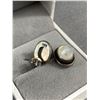 Image 2 : Vintage Pair of 925 Sterling Silver with Stone Stud Earrings Marked 925