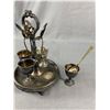 Image 2 : Early Standard Silver Co. Egg Cruet Set w/4 Removable Egg Cups & Spoons