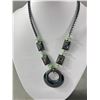 Image 2 : 2 Hemaluke Necklaces - 1 w/ Oblong Beads. 1 w/ Beautiful Green Stone And Hemalyke Circular Pendant