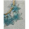 Image 2 : 1950's Blue Plastic & Gold Plated Necklace (Very Cool Piece)