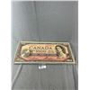 Image 1 : Framed $1000 Canada Note Clock. Approx. 21" x 10"