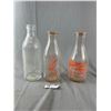 Image 1 : Lot Of 3 Vintage Milk Bottles