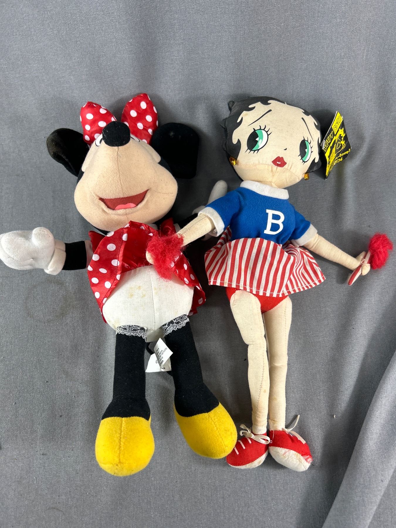 Mickey Boop Lot of Vintage Mickey Mouse, Mini Mouse, Betty Boop Stuffed Figures