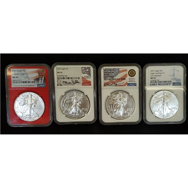 NGC MS70 Silver Eagles