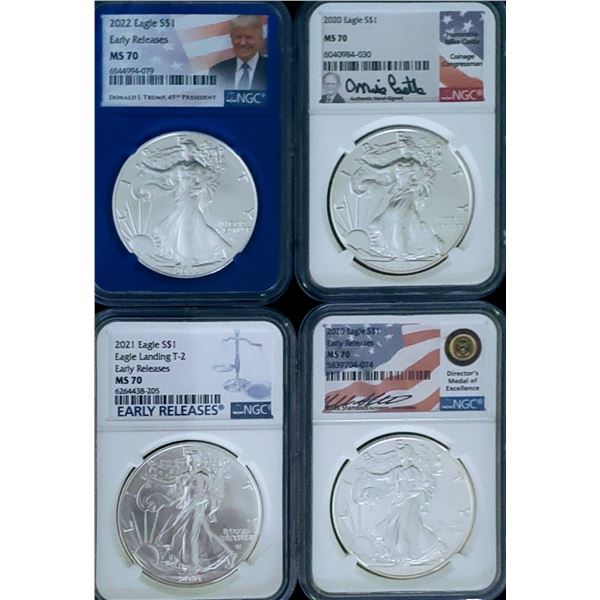 NGC MS70 Silver Eagles