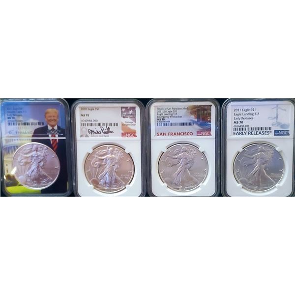 NGC MS70 Silver Eagles