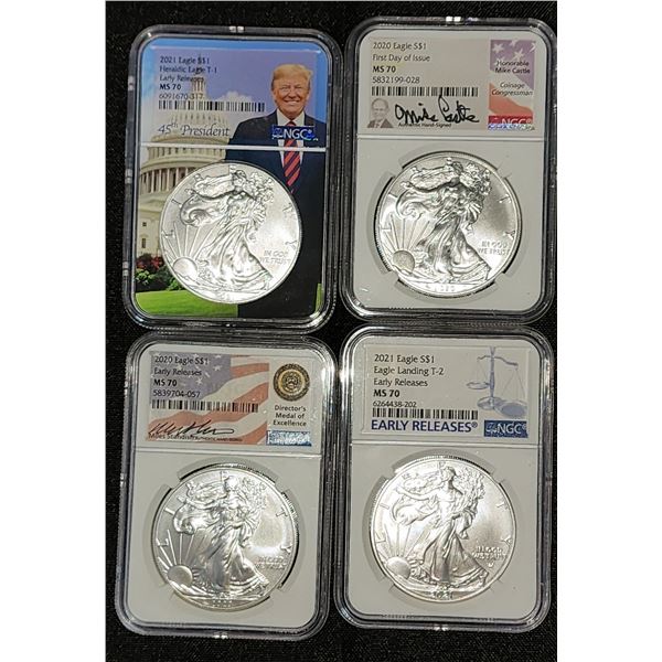 NGC MS70 Silver Eagles